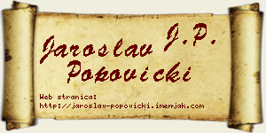 Jaroslav Popovicki vizit kartica